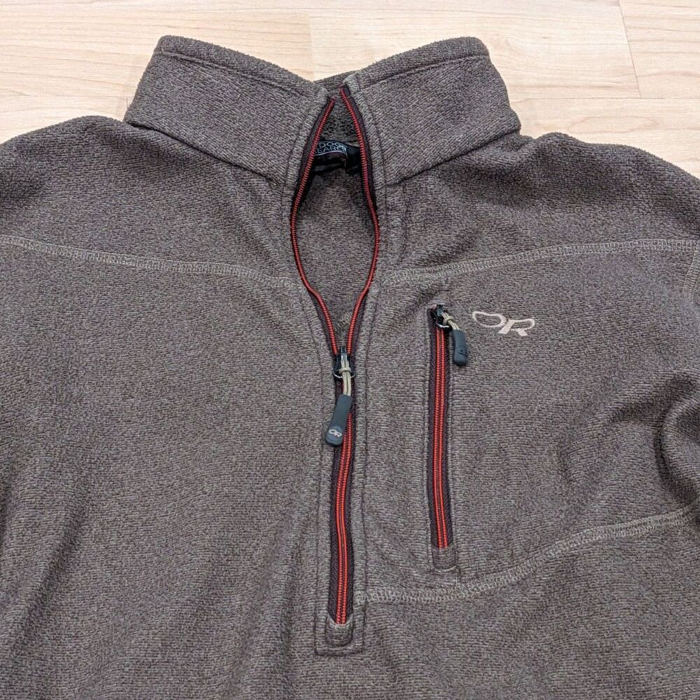 Outdoor Research 1/2 Zip Pullover Soleil Fleece Men's M Brown Gorpcore Hiking